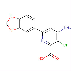 496851-73-1  2-Pyridinecarboxylic acid, 4-amino-6-(1,3-benzodioxol-5-yl)-3-chloro-
