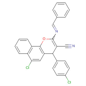 496855-03-9  4H-Naphtho[1,2-b]pyran-3-carbonitrile,6-chloro-4-(4-chlorophenyl)-2-[(phenylmethylene)amino]-