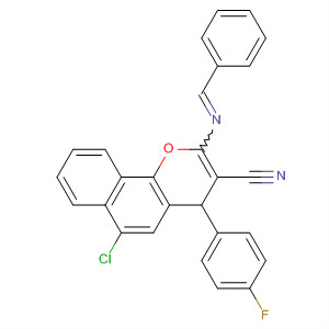 496855-05-1  4H-Naphtho[1,2-b]pyran-3-carbonitrile,6-chloro-4-(4-fluorophenyl)-2-[(phenylmethylene)amino]-