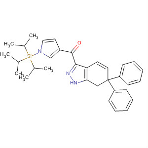 496880-07-0  Methanone,(6,7-dihydro-6,6-diphenyl-1H-indazol-3-yl)[1-[tris(1-methylethyl)silyl]-1H-pyrrol-3-yl]-