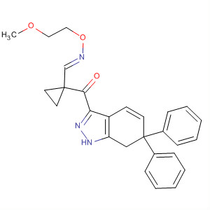 496880-24-1  Methanone, cyclopropyl(6,7-dihydro-6,6-diphenyl-1H-indazol-3-yl)-,O-(2-methoxyethyl)oxime, (1E)- 496880-24-1  Methanone, cyclopropyl(6,7-dihydro-6,6-diphenyl-1H-indazol-3-yl)-,O-(2-methoxyethyl)oxime, (1E)-
