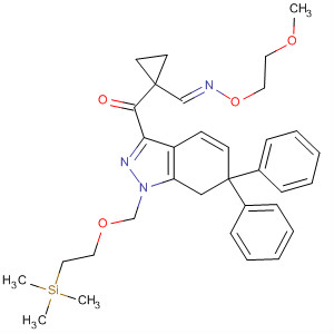 496880-25-2  Methanone,cyclopropyl[6,7-dihydro-6,6-diphenyl-1-[[2-(trimethylsilyl)ethoxy]methyl]-1H-indazol-3-yl]-, O-(2-methoxyethyl)oxime, (1E)-