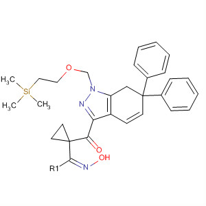 496880-26-3  Methanone,cyclopropyl[6,7-dihydro-6,6-diphenyl-1-[[2-(trimethylsilyl)ethoxy]methyl]-1H-indazol-3-yl]-, oxime, (1E)-