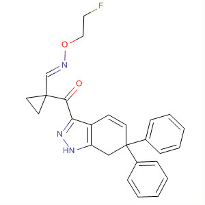 496880-36-5  Methanone, cyclopropyl(6,7-dihydro-6,6-diphenyl-1H-indazol-3-yl)-,O-(2-fluoroethyl)oxime, (1E)- 496880-36-5  Methanone, cyclopropyl(6,7-dihydro-6,6-diphenyl-1H-indazol-3-yl)-,O-(2-fluoroethyl)oxime, (1E)-