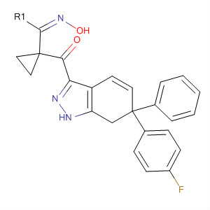 496880-80-9  Methanone,cyclopropyl[6-(4-fluorophenyl)-6,7-dihydro-6-phenyl-1H-indazol-3-yl]-,oxime, (1Z)-