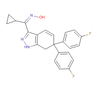 496880-86-5  Methanone,[6,6-bis(4-fluorophenyl)-6,7-dihydro-1H-indazol-3-yl]cyclopropyl-, oxime,(1Z)-