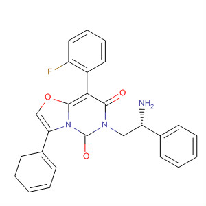 496927-21-0  5H-Oxazolo[3,2-c]pyrimidine-5,7(6H)-dione,6-[(2R)-2-amino-2-phenylethyl]-8-(2-fluorophenyl)-2,3-dihydro-3-phenyl-