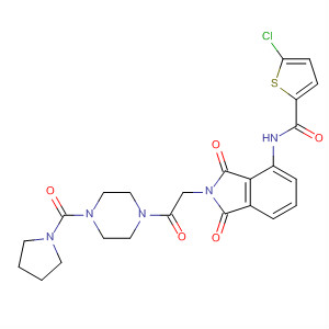 496930-41-7  2-Thiophenecarboxamide,5-chloro-N-[2,3-dihydro-1,3-dioxo-2-[2-oxo-2-[4-(1-pyrrolidinylcarbonyl)-1-piperazinyl]ethyl]-1H-isoindol-4-yl]-