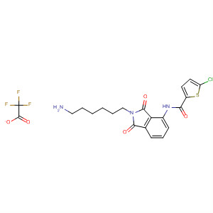 496930-85-9  2-Thiophenecarboxamide,N-[2-(6-aminohexyl)-2,3-dihydro-1,3-dioxo-1H-isoindol-4-yl]-5-chloro-,mono(trifluoroacetate)