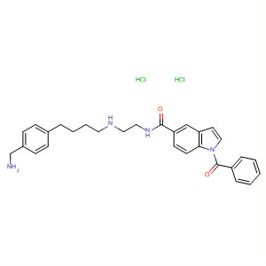 496945-23-4  1H-Indole-5-carboxamide,N-[2-[[3-[4-(aminomethyl)phenyl]propyl]methylamino]ethyl]-1-benzoyl-,dihydrochloride