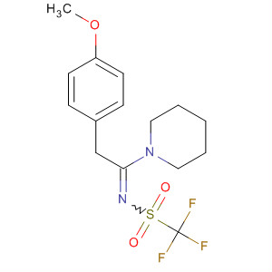 496949-69-0  Piperidine,1-[2-(4-methoxyphenyl)-1-[[(trifluoromethyl)sulfonyl]imino]ethyl]-