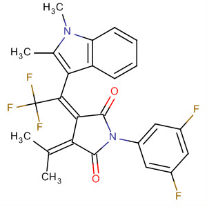 496951-40-7  2,5-Pyrrolidinedione,1-(3,5-difluorophenyl)-3-[1-(1,2-dimethyl-1H-indol-3-yl)-2,2,2-trifluoroethylidene]-4-(1-methylethylidene)-, (3E)-