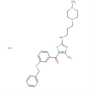 496954-43-9  Methanone,[4-amino-2-[[3-(4-methyl-1-piperazinyl)propyl]amino]-5-thiazolyl][3-(phenylmethoxy)phenyl]-, hydrochloride