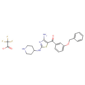 496954-51-9  Methanone,[4-amino-2-(4-piperidinylamino)-5-thiazolyl][3-(phenylmethoxy)phenyl]-,trifluoroacetate