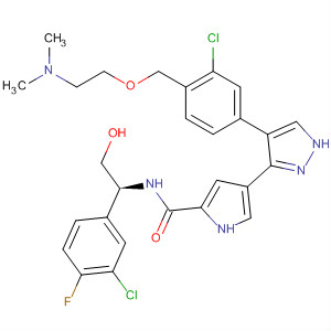 496962-83-5  1H-Pyrrole-2-carboxamide,4-[4-[3-chloro-4-[[2-(diméthylamino)éthoxy]méthyl]phényl]-1H-pyrazol-3-yl]-N-[(1S)-1-(3-chloro-4-fluorophényl)-2-hydroxyéthyl]- 