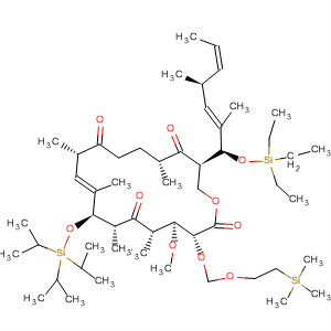 497056-71-0  Oxacyclooctadec-9-ene-2,6,12,16-tetrone,17-[(1S,2E,4S,5Z)-2,4-dimethyl-1-[(triethylsilyl)oxy]-2,5-heptadienyl]-4-methoxy-5,7,9,11,15-pentamethyl-3-[[2-(trimethylsilyl)ethoxy]methoxy]-8-[[tris(1-methylethyl)silyl]oxy]-, (3R,4S,5S,7R,8R,9E,11S,15R,17R)-