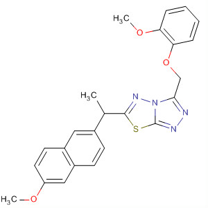 497085-76-4  1,2,4-Triazolo[3,4-b][1,3,4]thiadiazole,6-[1-(6-methoxy-2-naphthalenyl)ethyl]-3-[(2-methoxyphenoxy)methyl]-