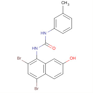 497148-57-9  Urea, N-(2,4-dibromo-7-hydroxy-1-naphthalenyl)-N'-(3-methylphenyl)-