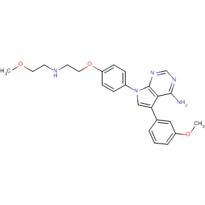 497152-38-2  7H-Pyrrolo[2,3-d]pyrimidin-4-amine,7-[4-[2-[(2-methoxyethyl)amino]ethoxy]phenyl]-5-(3-methoxyphenyl)-