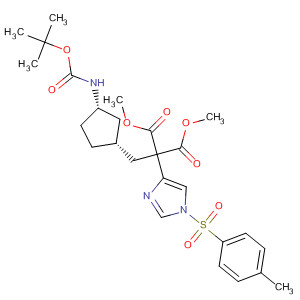 497160-91-5  Propanedioic acid,[[(1S,3S)-3-[[(1,1-dimethylethoxy)carbonyl]amino]cyclopentyl]methyl][1-[(4-methylphenyl)sulfonyl]-1H-imidazol-4-yl]-, dimethyl ester