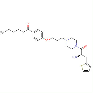 497164-46-2  Piperazine,1-[(2R)-2-amino-1-oxo-3-(2-thienyl)propyl]-4-[3-[4-(1-oxohexyl)phenoxy]propyl]-
