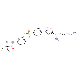 497170-55-5  Propanamide,N-[3-[[[4-[5-[(1S)-1,5-diaminopentyl]-1,2,4-oxadiazol-3-yl]phenyl]sulfonyl]amino]phenyl]-3-fluoro-2,2-dimethyl-