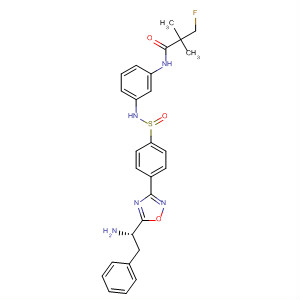 497170-66-8  Propanamide,N-[3-[[[4-[5-[(1S)-1-amino-2-phenylethyl]-1,2,4-oxadiazol-3-yl]phenyl]sulfonyl]amino]phenyl]-3-fluoro-2,2-dimethyl-