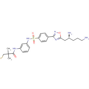 497170-73-7  Propanamide,N-[3-[[[4-[5-[(2S)-2,5-diaminopentyl]-1,2,4-oxadiazol-3-yl]phenyl]sulfonyl]amino]phenyl]-3-fluoro-2,2-dimethyl-