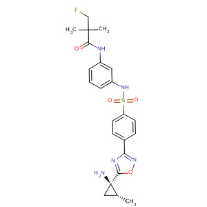 497170-74-8  Propanamide,N-[3-[[[4-[5-[(1R,2R)-1-amino-2-methylcyclopropyl]-1,2,4-oxadiazol-3-yl]phenyl]sulfonyl]amino]phenyl]-3-fluoro-2,2-dimethyl-, rel-
