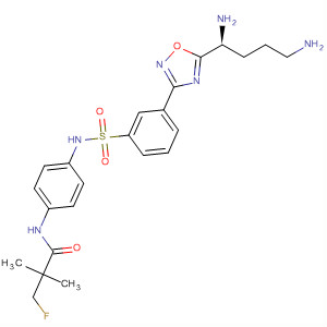 497170-78-2  Propanamide,N-[4-[[[3-[5-[(1S)-1,4-diaminobutyl]-1,2,4-oxadiazol-3-yl]phenyl]sulfonyl]amino]phenyl]-3-fluoro-2,2-dimethyl-
