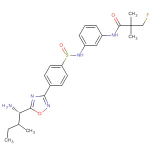 497170-81-7  Propanamide,N-[3-[[[4-[5-[(1S)-1-amino-2-methylbutyl]-1,2,4-oxadiazol-3-yl]phenyl]sulfonyl]amino]phenyl]-3-fluoro-2,2-dimethyl-