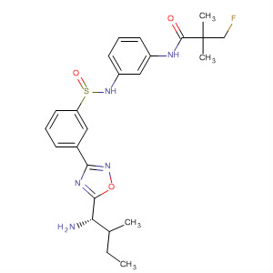 497171-03-6  Propanamide,N-[3-[[[3-[5-[(1S)-1-amino-2-methylbutyl]-1,2,4-oxadiazol-3-yl]phenyl]sulfonyl]amino]phenyl]-3-fluoro-2,2-dimethyl-