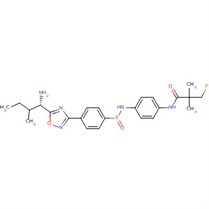 497171-21-8  Propanamide,N-[4-[[[4-[5-[(1S)-1-amino-2-methylbutyl]-1,2,4-oxadiazol-3-yl]phenyl]sulfonyl]amino]phenyl]-3-fluoro-2,2-dimethyl-