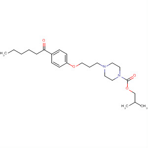 497252-90-1  1-Piperazinecarboxylic acid, 4-[3-[4-(1-oxohexyl)phenoxy]propyl]-,2-methylpropyl ester