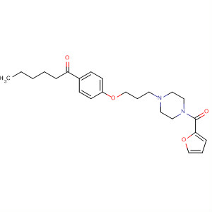 497253-02-8  Piperazine, 1-(2-furanylcarbonyl)-4-[3-[4-(1-oxohexyl)phenoxy]propyl]-