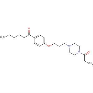 497253-11-9  Piperazine, 1-[3-[4-(1-oxohexyl)phenoxy]propyl]-4-(1-oxopropyl)-