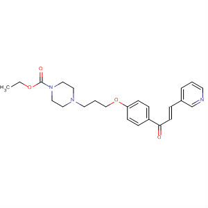 497253-43-7  1-Piperazinecarboxylic acid,4-[3-[4-[(2E)-1-oxo-3-(3-pyridinyl)-2-propenyl]phenoxy]propyl]-, ethylester