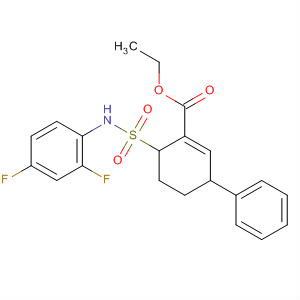 497254-44-1  1-Cyclohexene-1-carboxylic acid,6-[[(2,4-difluorophenyl)amino]sulfonyl]-3-phenyl-, ethyl ester