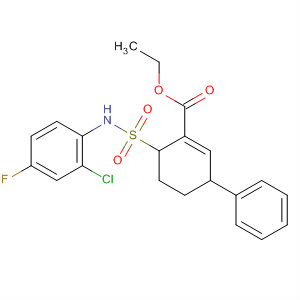 497254-46-3  1-Cyclohexene-1-carboxylic acid,6-[[(2-chloro-4-fluorophenyl)amino]sulfonyl]-3-phenyl-, ethyl ester