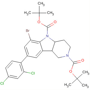 497261-37-7  1H-Pyrido[4,3-b]indole-2,5-dicarboxylic acid,6-bromo-8-(2,4-dichlorophenyl)-3,4,4a,9b-tetrahydro-,bis(1,1-dimethylethyl) ester