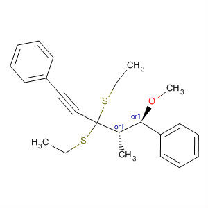 497821-68-8  Benzene,[(1R,2S)-3,3-bis(ethylthio)-1-methoxy-2-methyl-5-phenyl-4-pentynyl]-,rel-