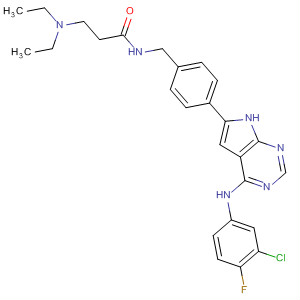 497840-25-2  Propanamide,N-[[4-[4-[(3-chloro-4-fluorophenyl)amino]-1H-pyrrolo[2,3-d]pyrimidin-6-yl]phenyl]methyl]-3-(diethylamino)-