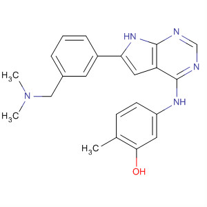 497840-35-4  Phenol,5-[[6-[3-[(dimethylamino)methyl]phenyl]-1H-pyrrolo[2,3-d]pyrimidin-4-yl]amino]-2-methyl-