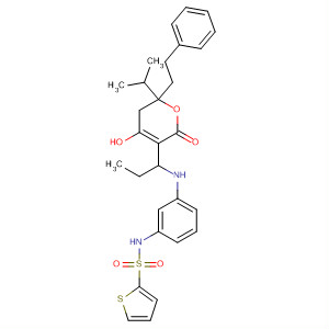 491826-63-2  2-Thiophenesulfonamide,N-[3-[[5,6-dihydro-4-hydroxy-6-(1-methylethyl)-2-oxo-6-(2-phenylethyl)-2H-pyran-3-yl]propylamino]phenyl]-