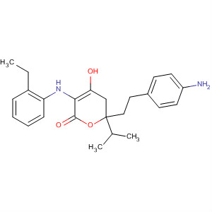 491826-72-3  2H-Pyran-2-on,6-[2-(4-aminophenyl)ethyl]-3-(ethylphenylamino)-5,6-dihydro-4-hydroxy-6-(1-methylethyl)-