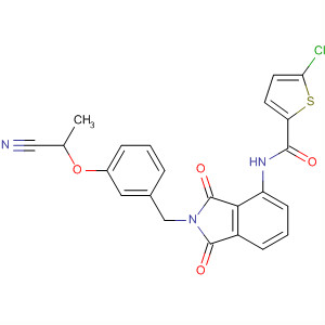 491834-21-0  2-Thiophenecarboxamide,5-chloro-N-[2-[[3-(1-cyanoethoxy)phenyl]methyl]-2,3-dihydro-1,3-dioxo-1H-isoindol-4-yl]-