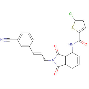 491834-52-7  2-Thiophenecarboxamide,5-chloro-N-[2-[3-(3-cyanophenyl)-2-propenyl]-2,3,3a,4,7,7a-hexahydro-1,3-dioxo-1H-isoindol-4-yl]-