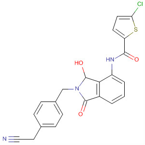 491834-54-9  2-Thiophenecarboxamide,5-chloro-N-[2-[[4-(cyanomethyl)phenyl]methyl]-2,3-dihydro-3-hydroxy-1-oxo-1H-isoindol-4-yl]-