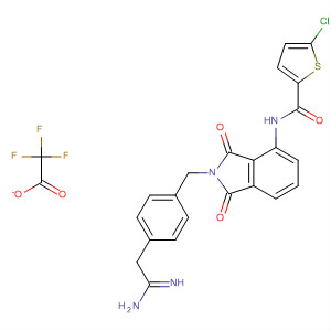 491834-75-4  2-Thiophenecarboxamide,N-[2-[[4-(2-amino-2-iminoethyl)phenyl]methyl]-2,3-dihydro-1,3-dioxo-1H-isoindol-4-yl]-5-chloro-, mono(trifluoroacetate)