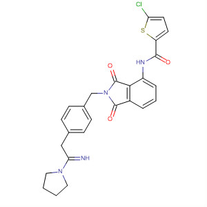 491834-77-6  2-Thiophenecarboxamide,5-chloro-N-[2,3-dihydro-2-[[4-[2-imino-2-(1-pyrrolidinyl)ethyl]phenyl]methyl]-1,3-dioxo-1H-isoindol-4-yl]-